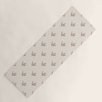 Modern Leafy Pattern - mocha and cream Yoga Mat Gallery Image 1