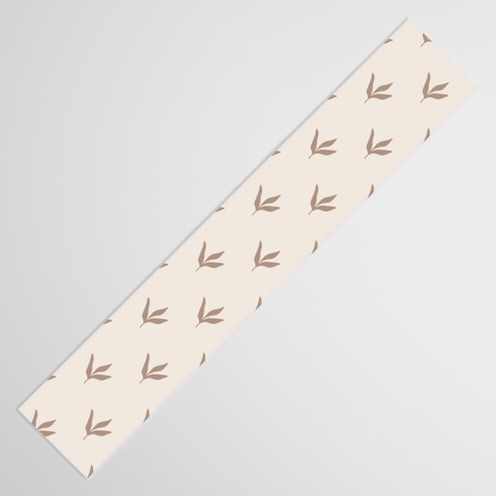 Modern Leafy Pattern - mocha and cream Table Runner Gallery Image 3