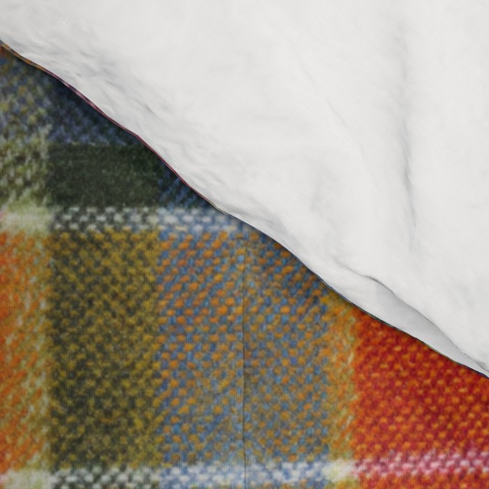 Bold Colorful Tartan Plaid Pattern in Red Orange and Blue  Comforter Gallery Image 4