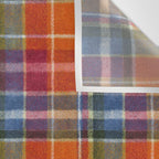 Bold Colorful Tartan Plaid Pattern in Red Orange and Blue  Wall Tapestry Gallery Image 3