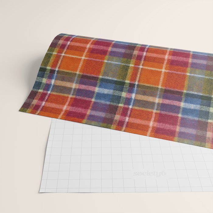 Bold Colorful Tartan Plaid Pattern in Red Orange and Blue  Wrapping Paper Gallery Image 2