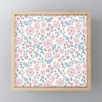 Tossed Ditsy Florals - Lilac Blue Mini Art Print Gallery Image 1