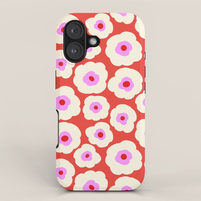 Pink, Red and White Flower iPhone Case Gallery Image 1