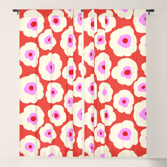 Pink, Red and White Flower Window Curtain Gallery Image 1