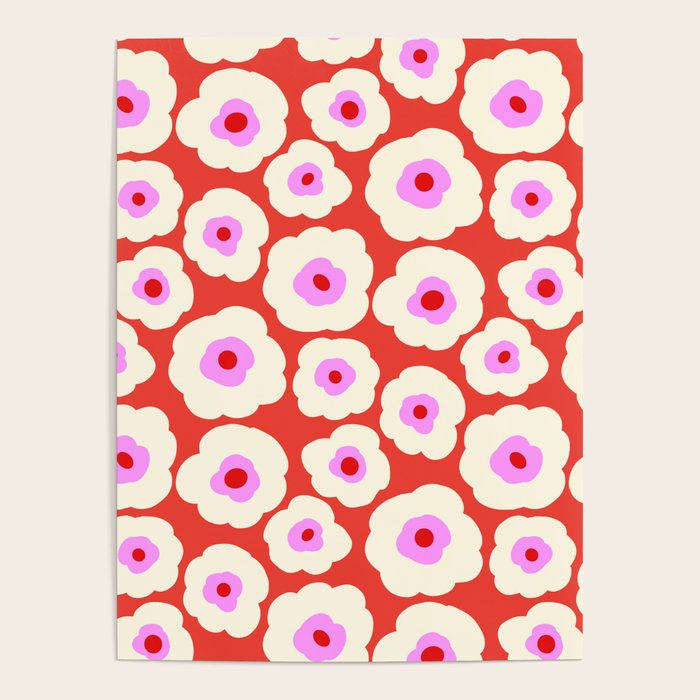 Pink, Red and White Flower Poster Gallery Image 4