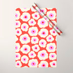 Pink, Red and White Flower Wrapping Paper Gallery Image 1