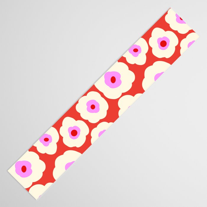 Pink, Red and White Flower Table Runner Gallery Image 3