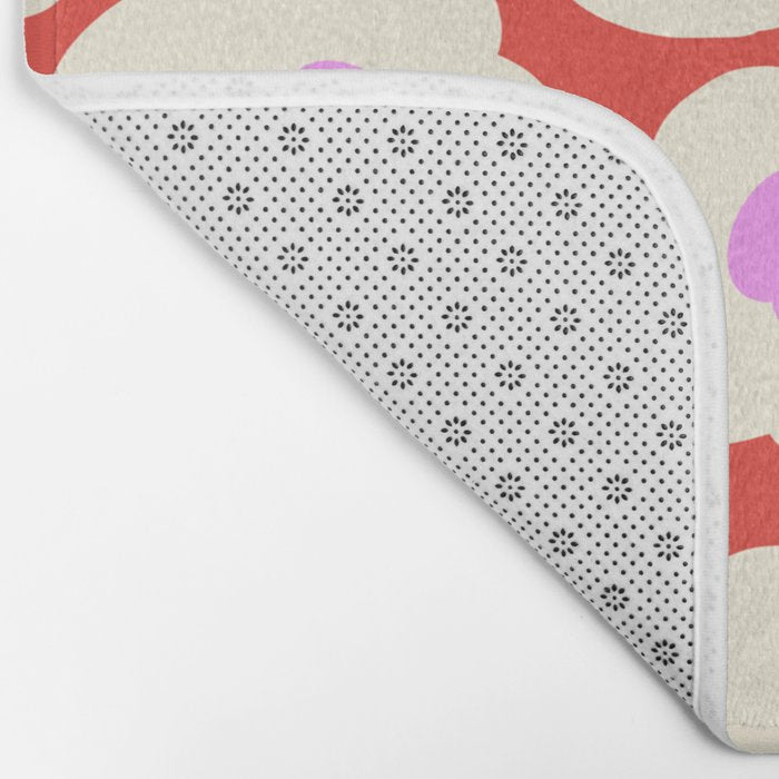 Pink, Red and White Flower Bath Mat Gallery Image 2