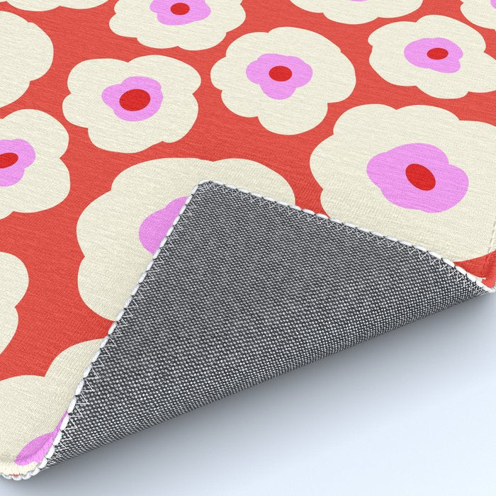 Pink, Red and White Flower Rug Gallery Image 4