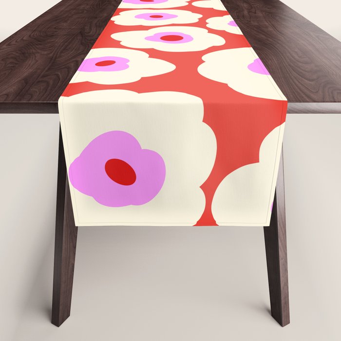 Pink, Red and White Flower Table Runner Gallery Image 1