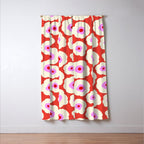 Pink, Red and White Flower Window Curtain Gallery Image 3