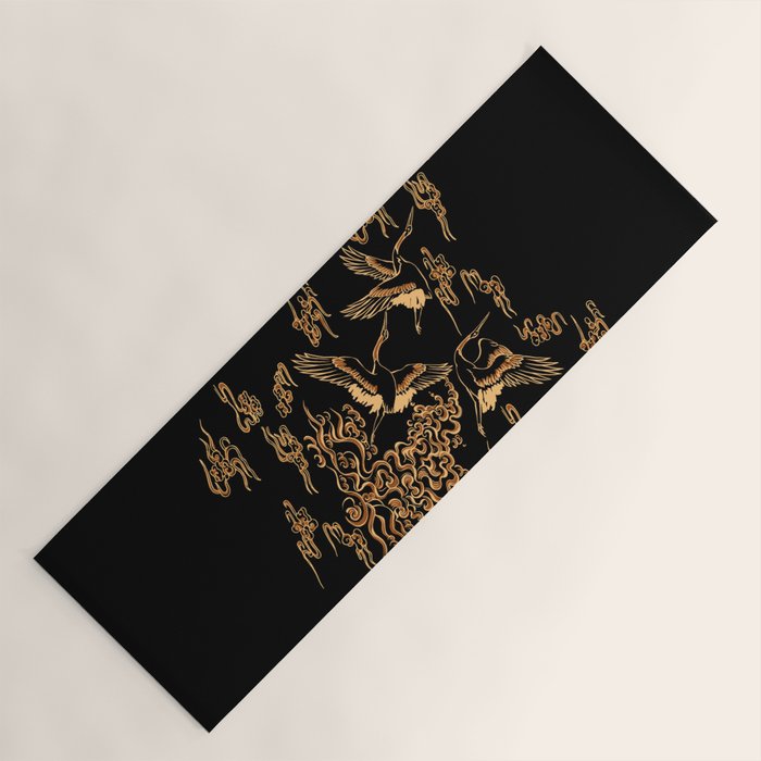 Crane and clouds Yoga Mat Gallery Image 1