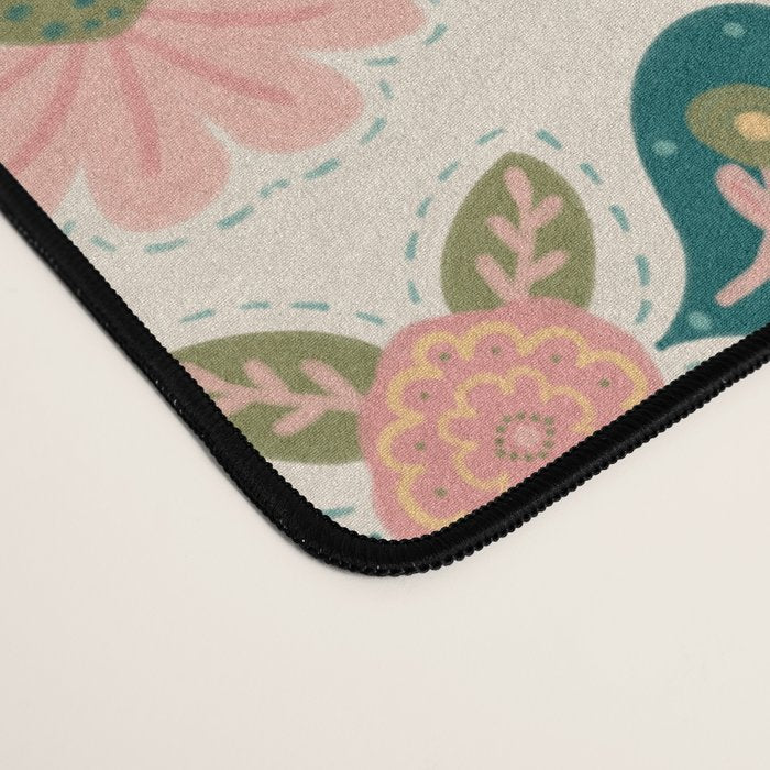 Indian Floral - pink and green  Desk Mat Gallery Image 4