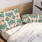 Indian Floral - pink and green  Pillow Sham Gallery Image 2