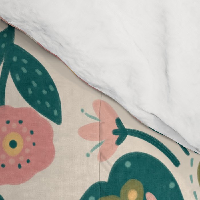 Indian Floral - pink and green  Comforter Gallery Image 4