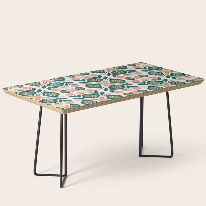 Indian Floral - pink and green  Coffee Table Gallery Image 1