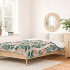Indian Floral - pink and green  Duvet Cover Gallery Image 2