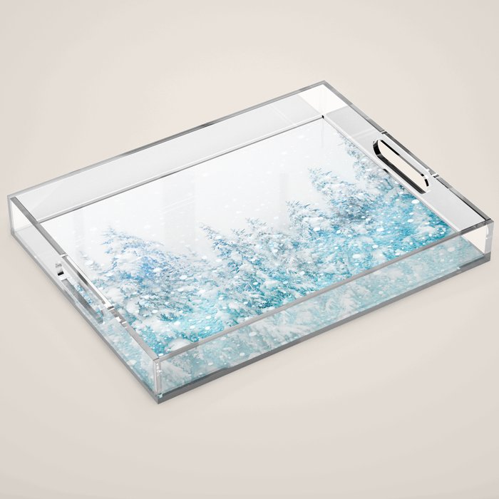 Snowy Pines Acrylic Tray Gallery Image 1