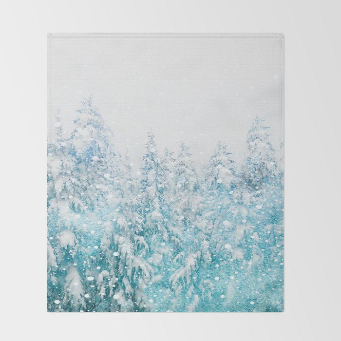 Snowy Pines Throw Blanket Gallery Image 2