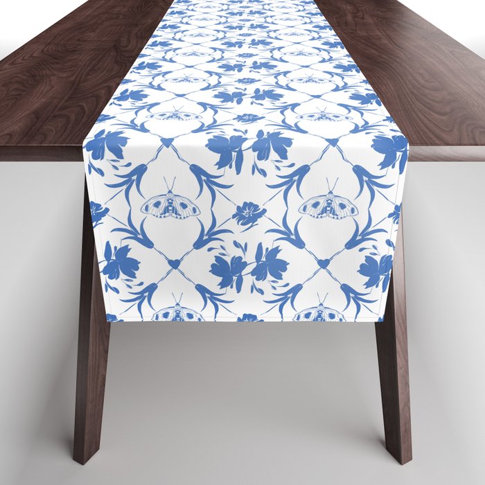 Floral Pleasure blue B Table Runner Gallery Image 1