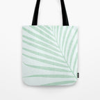 Mint Green Minimal Palm Silhouette Tote Bag Gallery Image 1
