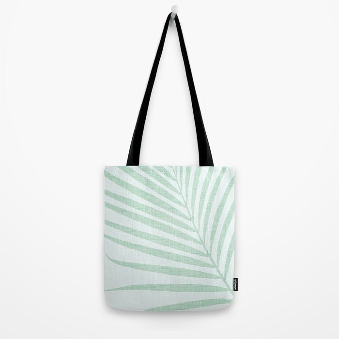Mint Green Minimal Palm Silhouette Tote Bag Gallery Image 2