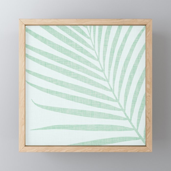 Mint Green Minimal Palm Silhouette Mini Art Print Gallery Image 1