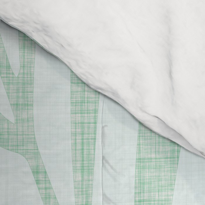 Mint Green Minimal Palm Silhouette Comforter Gallery Image 4