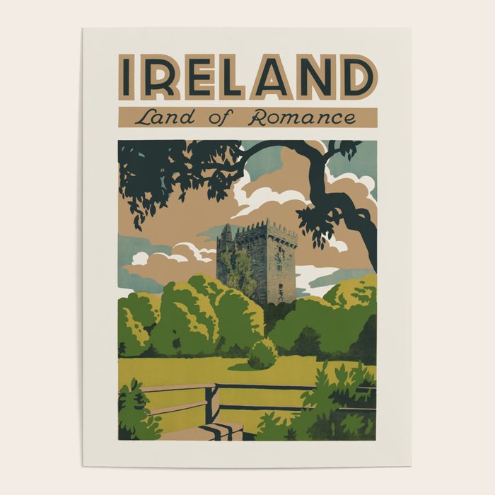 Ireland Land of Romance Vintage Travel Poster, 1930s Poster Gallery Image 1