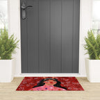 Festive groovy retro holiday woman portrait Welcome Mat Gallery Image 3