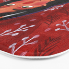 Festive groovy retro holiday woman portrait Bath Mat Gallery Image 3