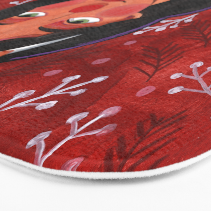 Festive groovy retro holiday woman portrait Bath Mat Gallery Image 3