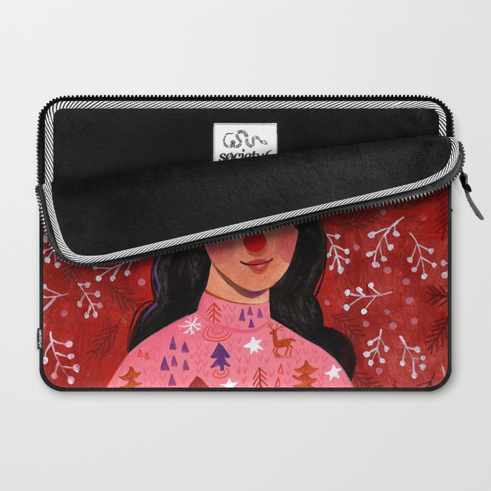 Festive groovy retro holiday woman portrait Laptop Sleeve Gallery Image 2