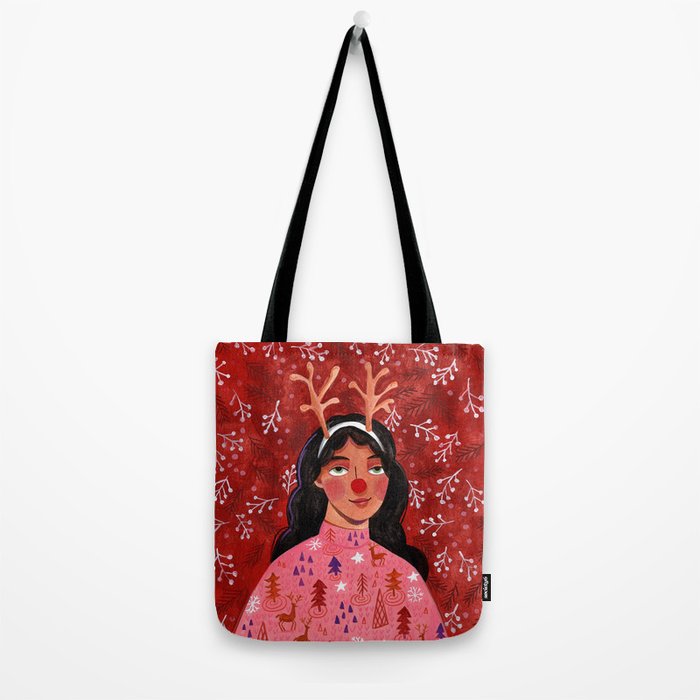 Festive groovy retro holiday woman portrait Tote Bag Gallery Image 2