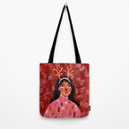 Festive groovy retro holiday woman portrait Tote Bag Gallery Image 2