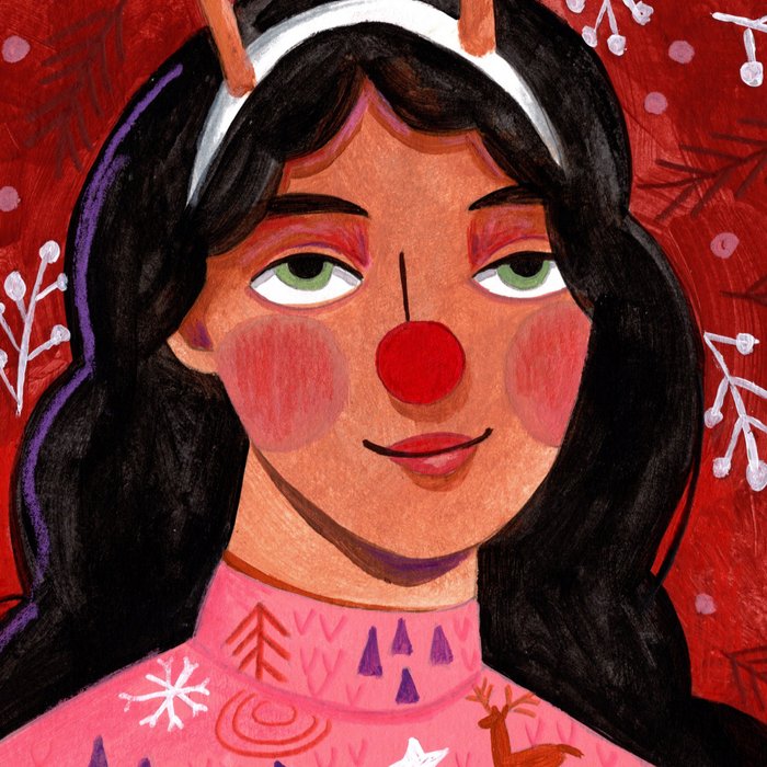 Festive groovy retro holiday woman portrait Coffee Mug Gallery Image 2
