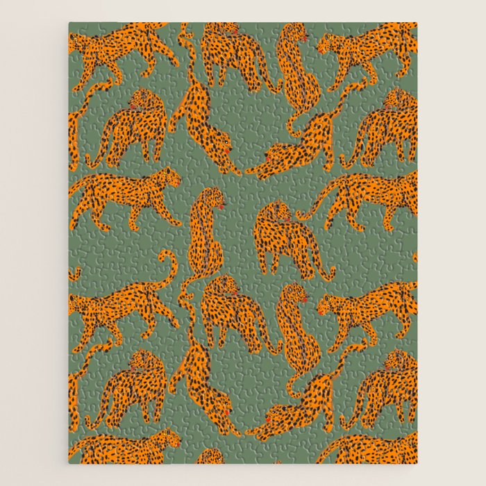 Modern Tigers with red lips illustration  Jigsaw Puzzle Gallery Image 1
