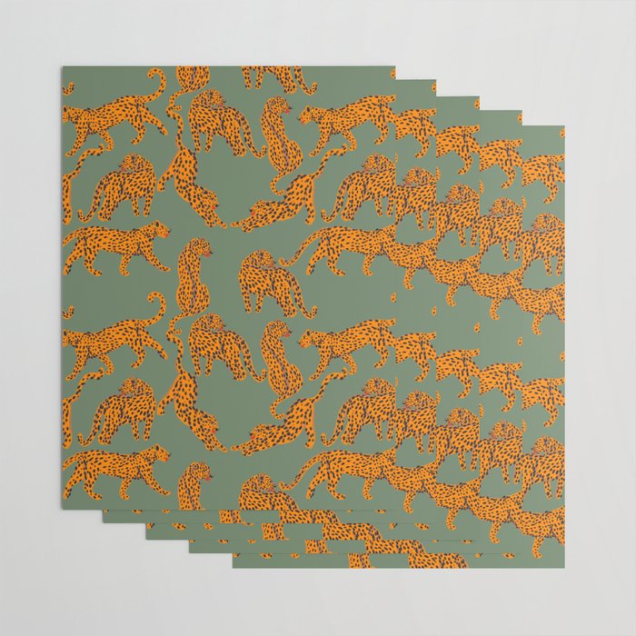 Modern Tigers with red lips illustration  Wrapping Paper Gallery Image 3