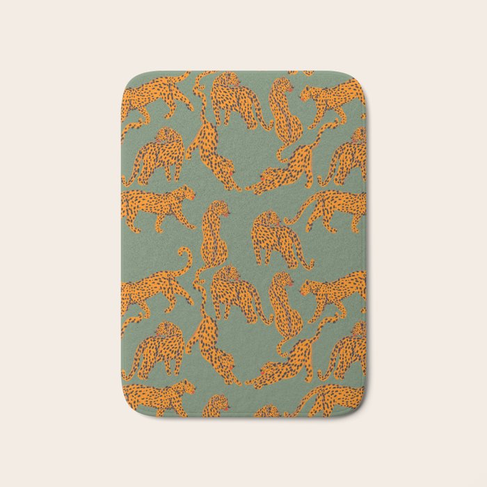 Modern Tigers with red lips illustration  Bath Mat Gallery Image 1
