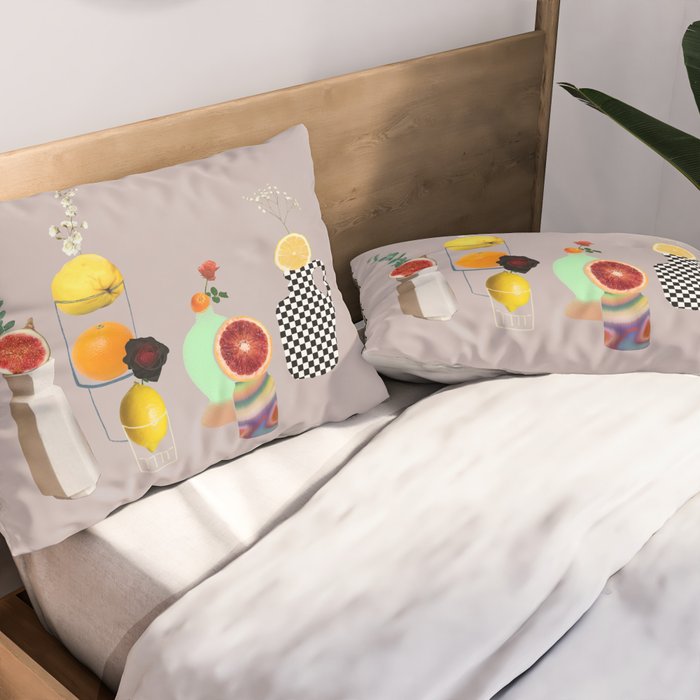 Still Life // Fruits & Flowers Pillow Sham Gallery Image 2
