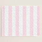 Simply Vertical Stripes Flamingo Pink on White Jigsaw Puzzle Gallery Image 1
