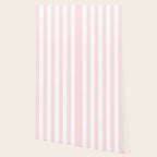 Simply Vertical Stripes Flamingo Pink on White Wallpaper Gallery Image 2