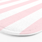 Simply Vertical Stripes Flamingo Pink on White Bath Mat Gallery Image 3