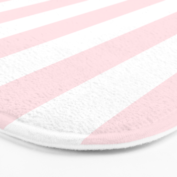 Simply Vertical Stripes Flamingo Pink on White Bath Mat Gallery Image 3