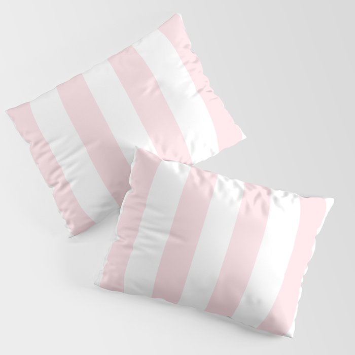 Simply Vertical Stripes Flamingo Pink on White Pillow Sham Gallery Image 3