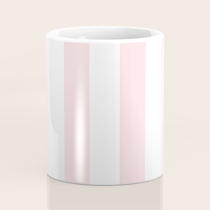 Simply Vertical Stripes Flamingo Pink on White Coffee Mug Gallery Image 4