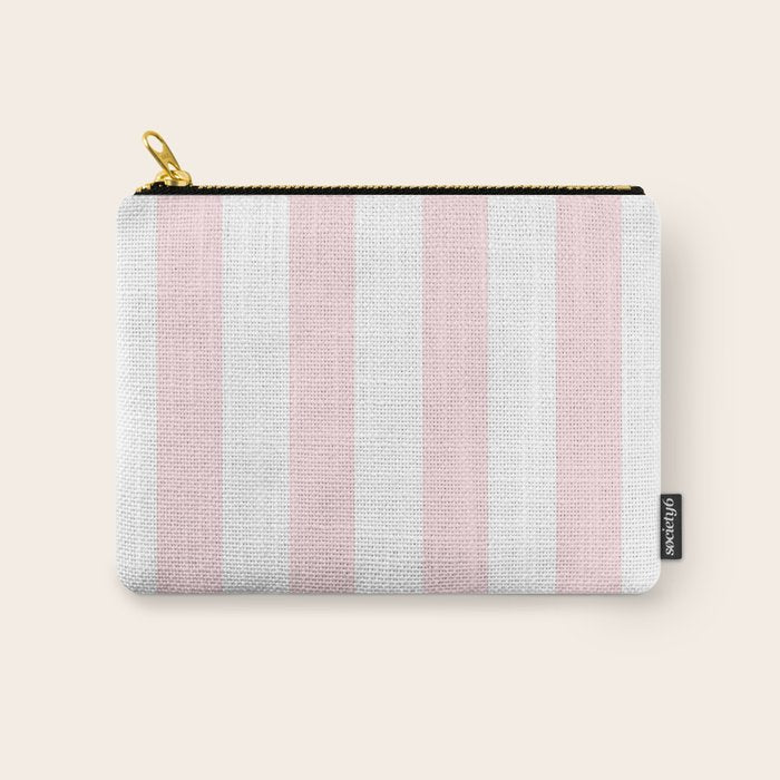Simply Vertical Stripes Flamingo Pink on White Carry All Pouch Gallery Image 1