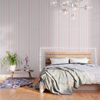 Simply Vertical Stripes Flamingo Pink on White Wallpaper Gallery Image 3