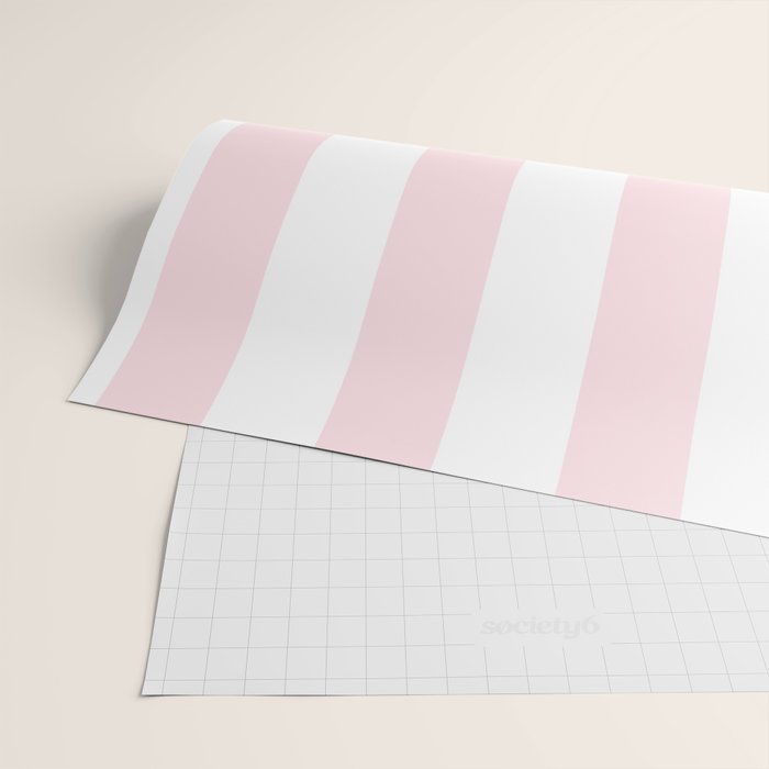 Simply Vertical Stripes Flamingo Pink on White Wrapping Paper Gallery Image 2