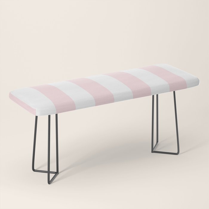 Simply Vertical Stripes Flamingo Pink on White Bench Gallery Image 1